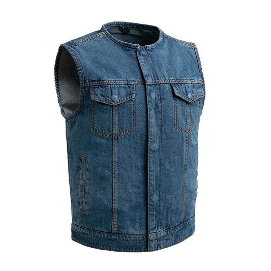 Tressivo-No Limit - Men's Motorcycle Denim Vest - Tressivo