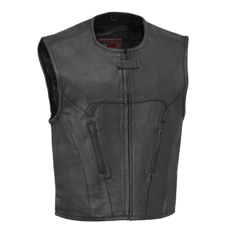Tressivo-Raceway - Men's Motorcycle Perforated Leather Vest - Tressivo