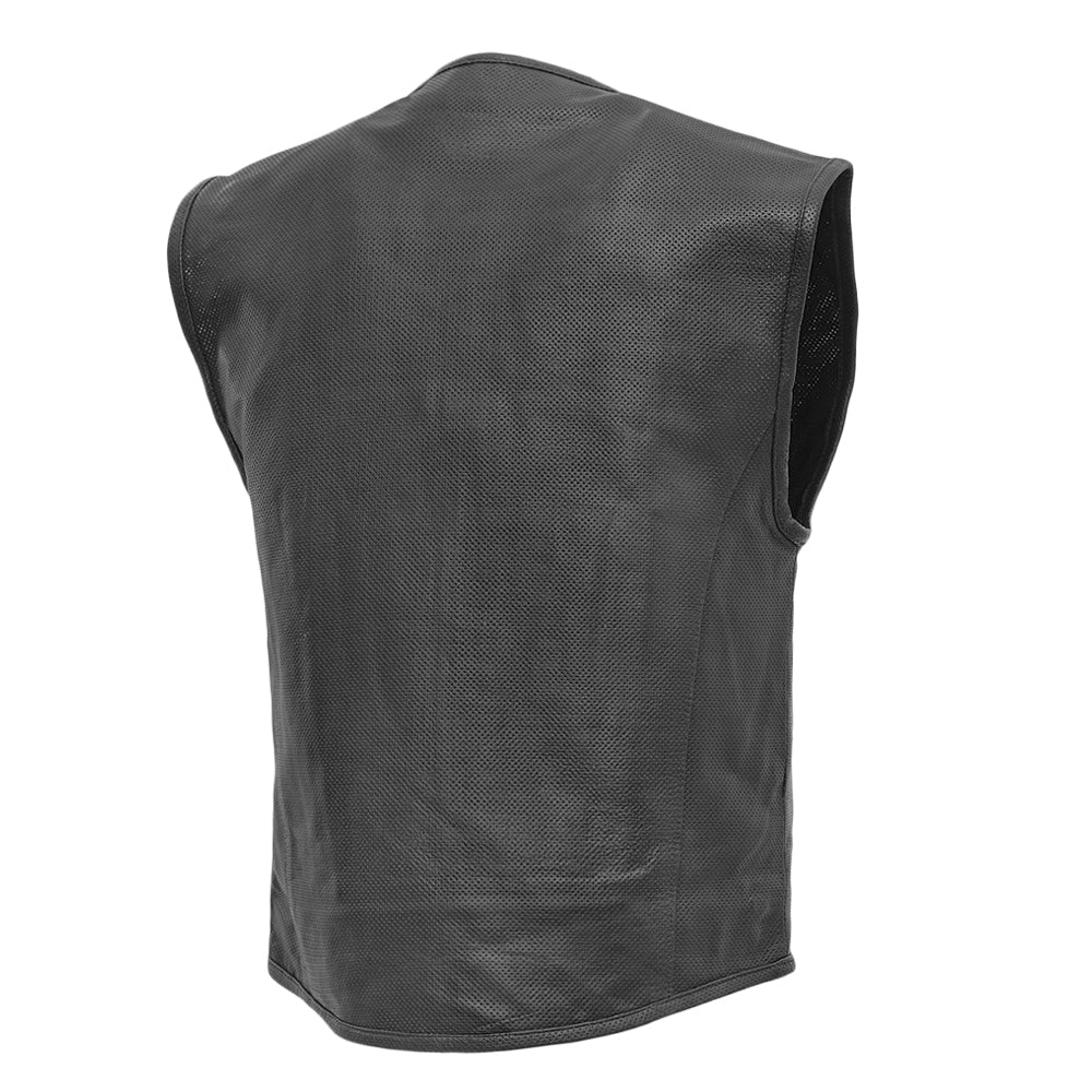 Tressivo-Raceway - Men's Motorcycle Perforated Leather Vest - Tressivo