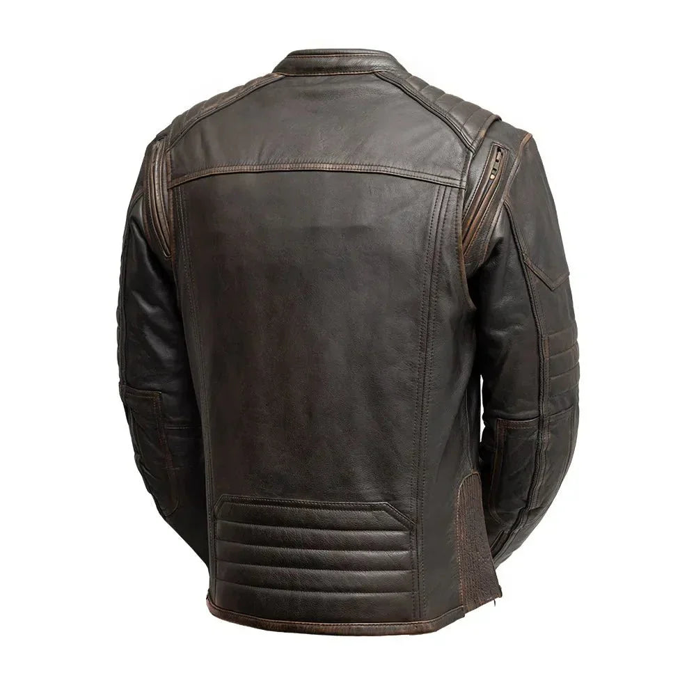 Tressivo-Rider Club - Men's Leather Motorcycle Jacket - Tressivo