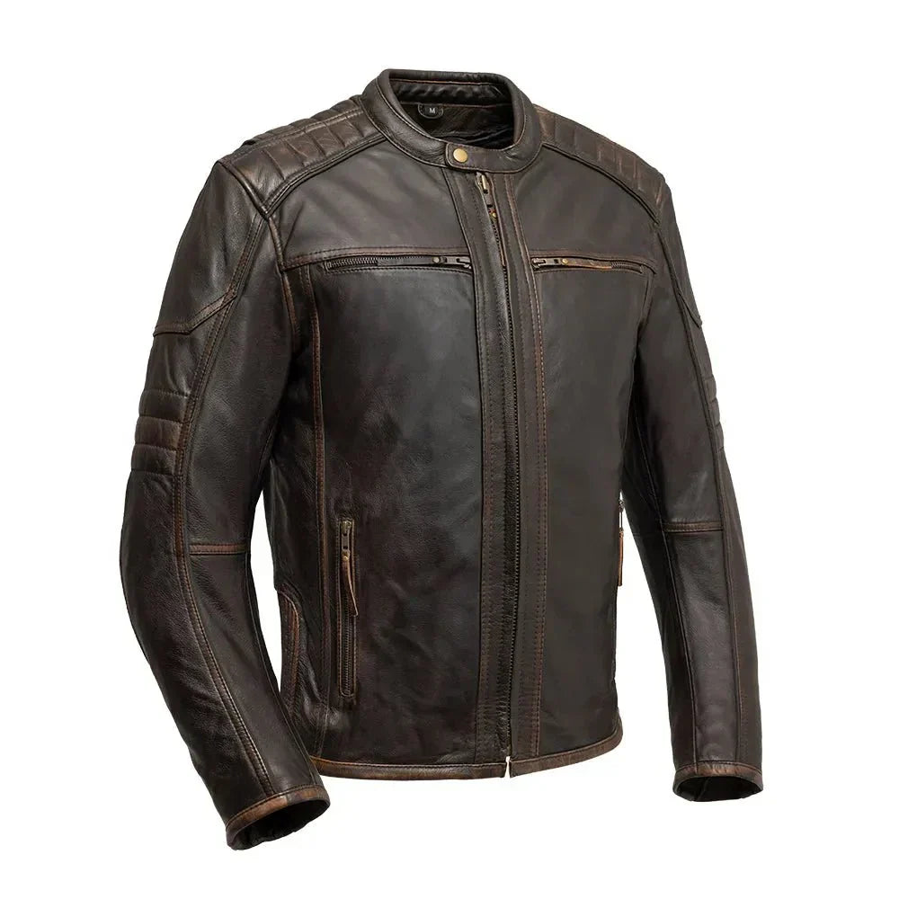 Tressivo-Rider Club - Men's Leather Motorcycle Jacket - Tressivo