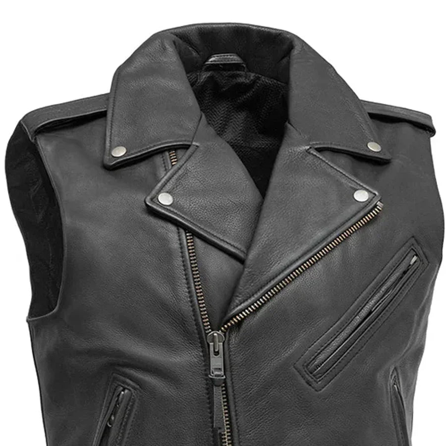 Tressivo-Rockin - Men's Motorcycle Leather Vest - Tressivo