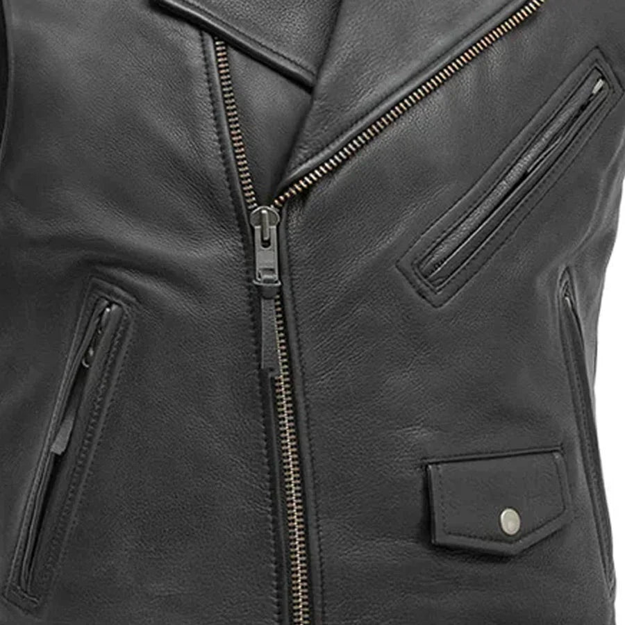 Tressivo-Rockin - Men's Motorcycle Leather Vest - Tressivo