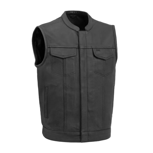 Tressivo-Sharp Shooter Men's Motorcycle Leather Vest - Tressivo