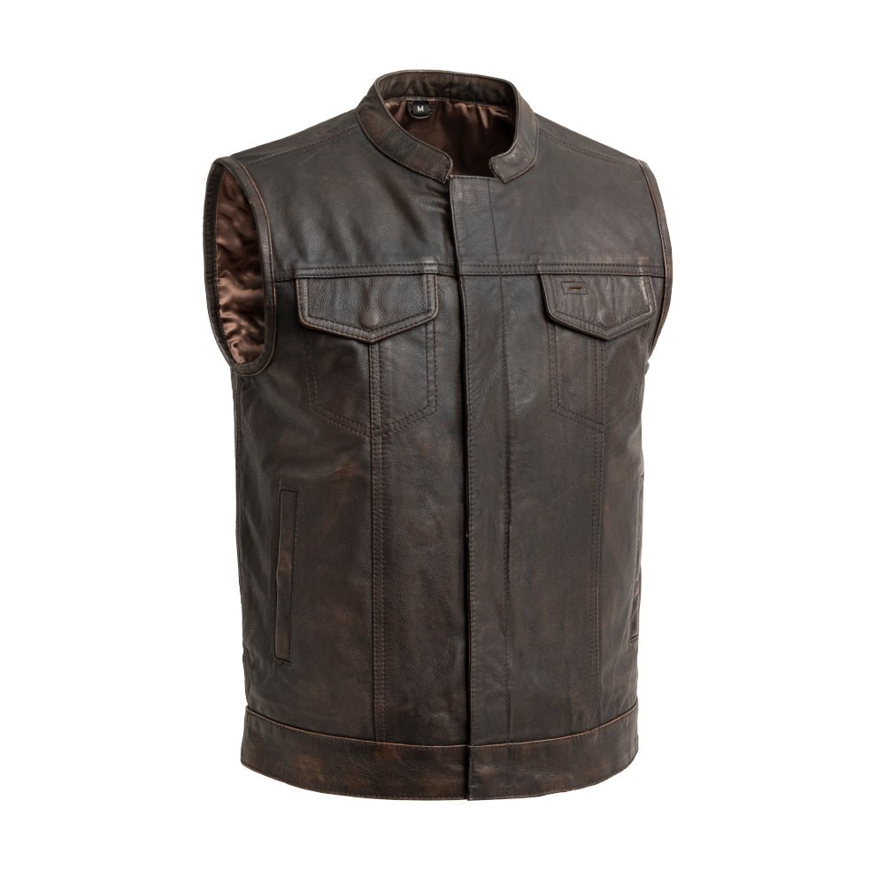 Tressivo-Sharp Shooter Men's Motorcycle Leather Vest - Tressivo
