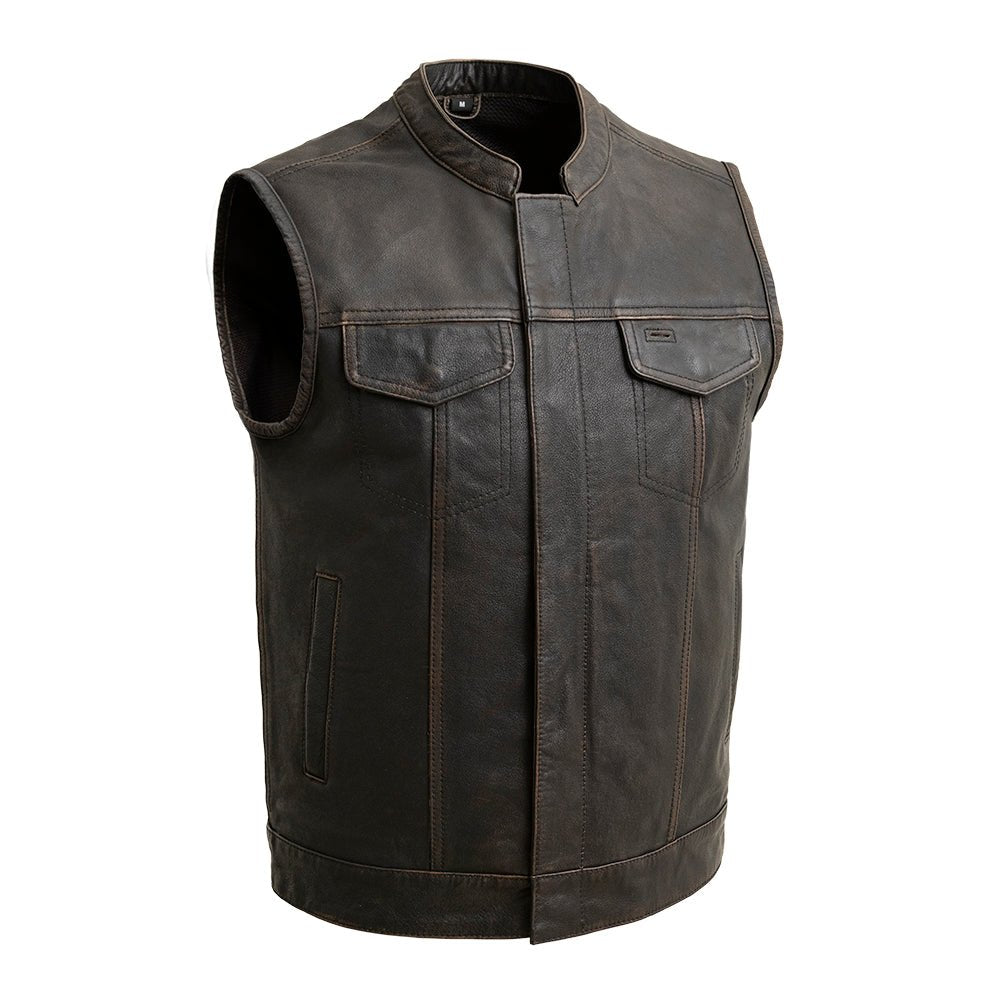 Tressivo-Sharp Shooter Men's Motorcycle Leather Vest - Tressivo