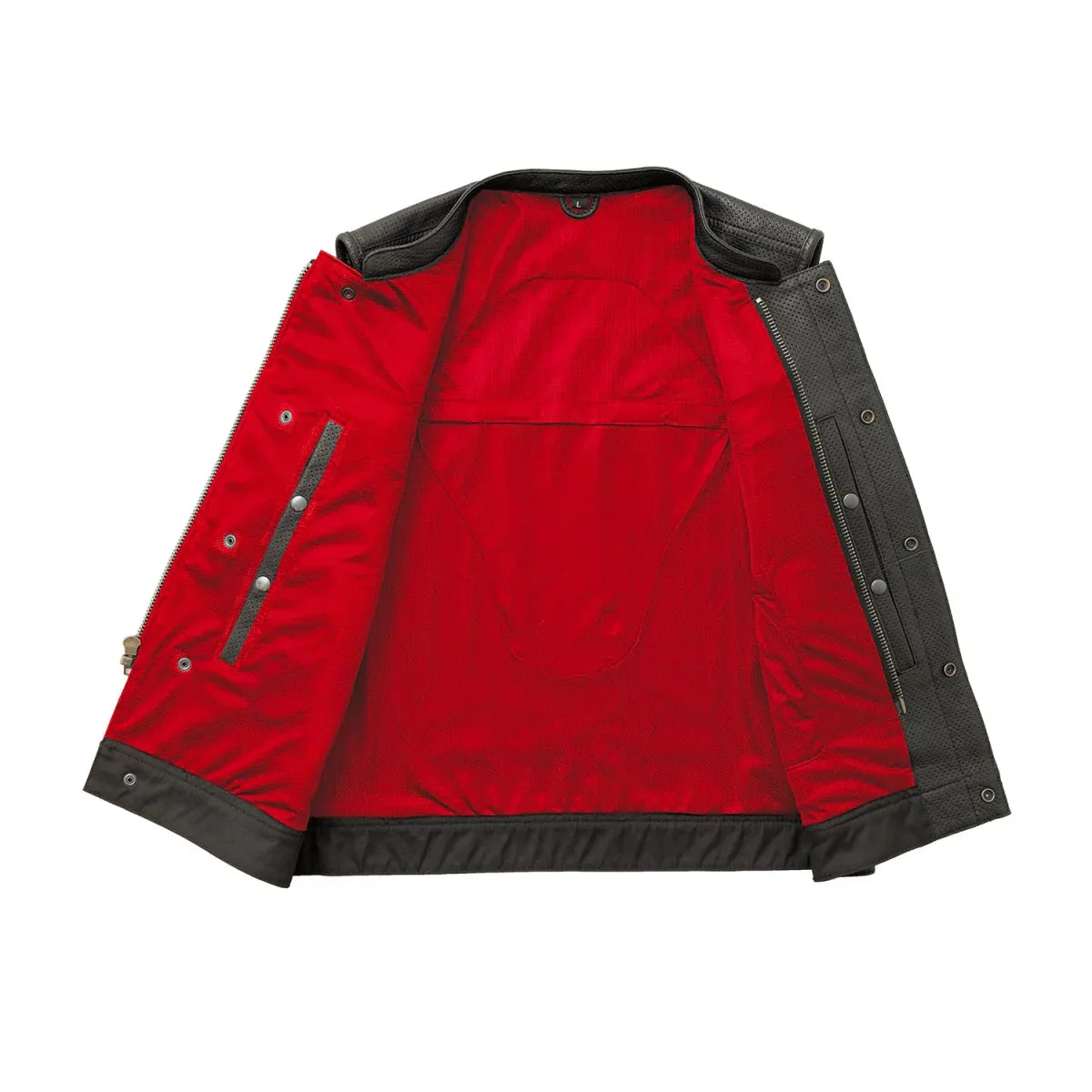 Tressivo-Sharp Shooter Perforated Men's Motorcycle Leather Vest - Tressivo