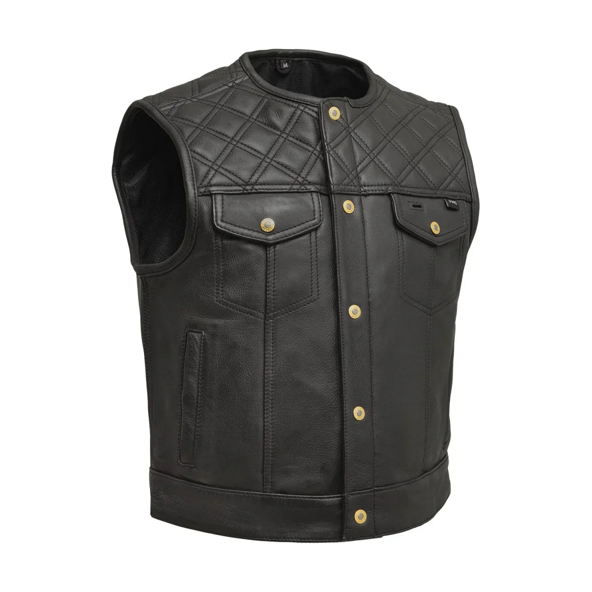 Tressivo-Shell Shock Men's Motorcycle Leather Vest (limited edition) - Tressivo