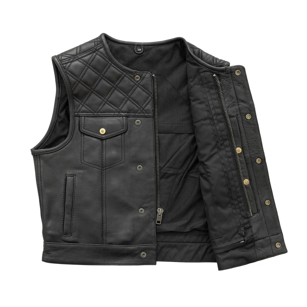 Tressivo-Shell Shock Men's Motorcycle Leather Vest (limited edition) - Tressivo