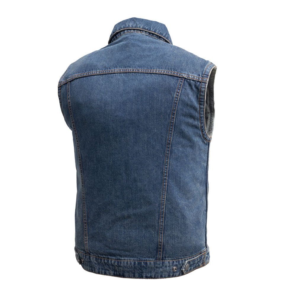 Tressivo-Showdown Motorcycle Lightweight Denim Vest - Tressivo