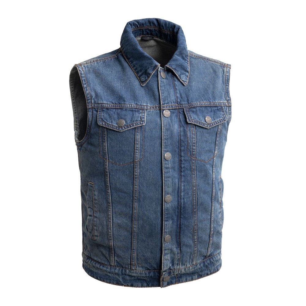 Tressivo-Showdown Motorcycle Lightweight Denim Vest - Tressivo