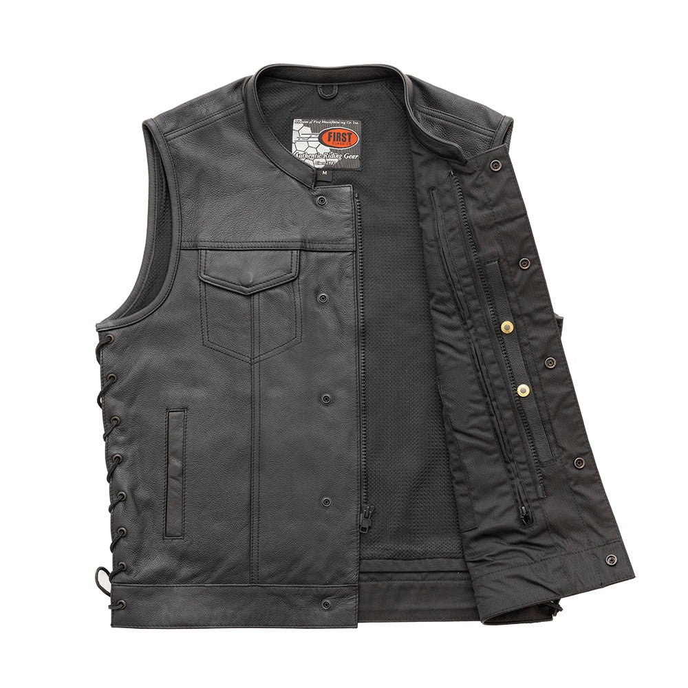 Tressivo-Sniper Men's Motorcycle Leather Vest - Tressivo