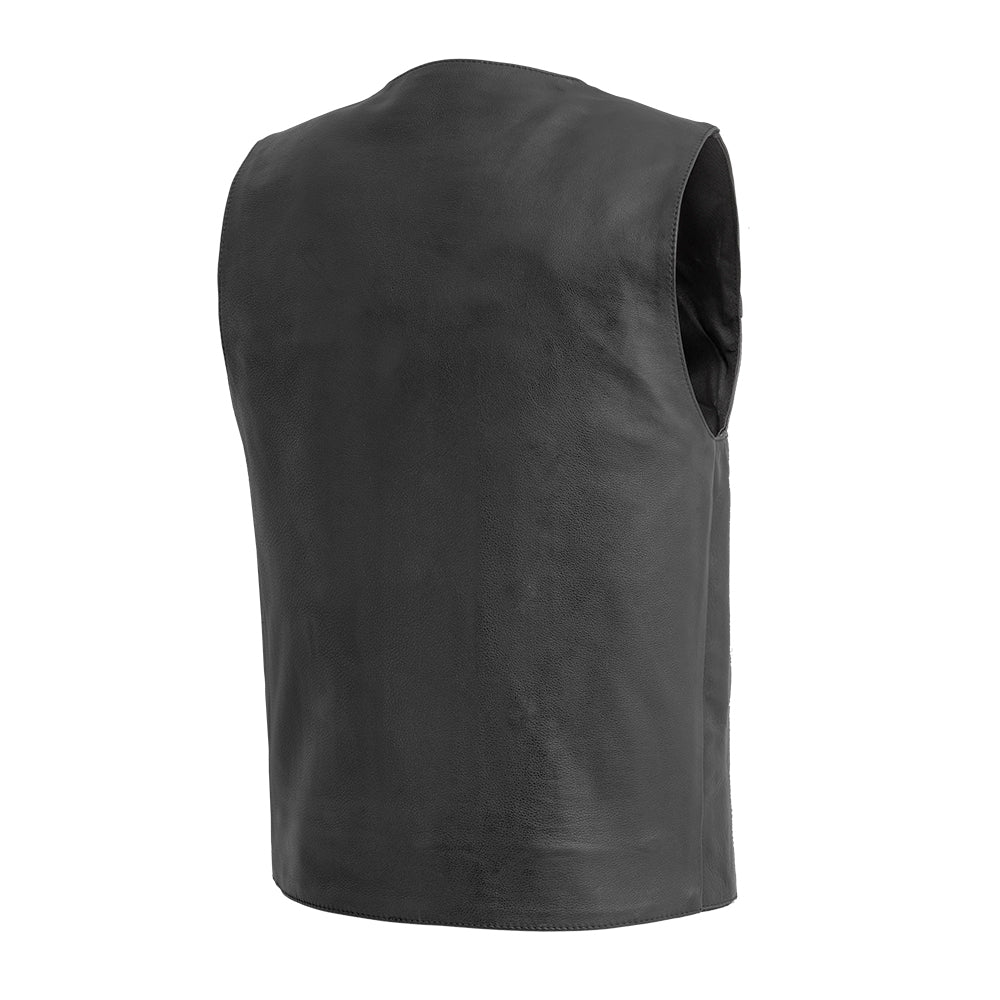 Tressivo-Texan Men's Motorcycle Western Style Leather Vest - Tressivo