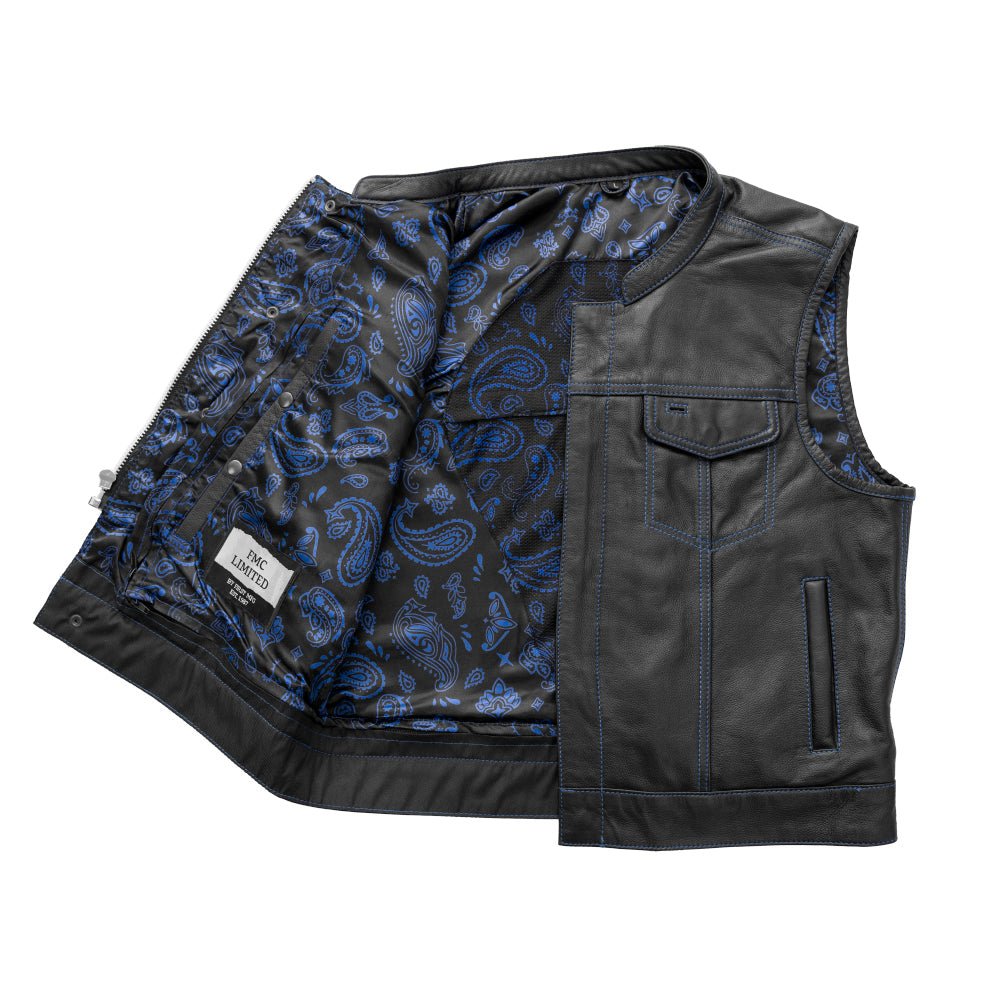 Tressivo-The Club Cut Men's Motorcycle Leather Vest, Multiple Color Options - Tressivo