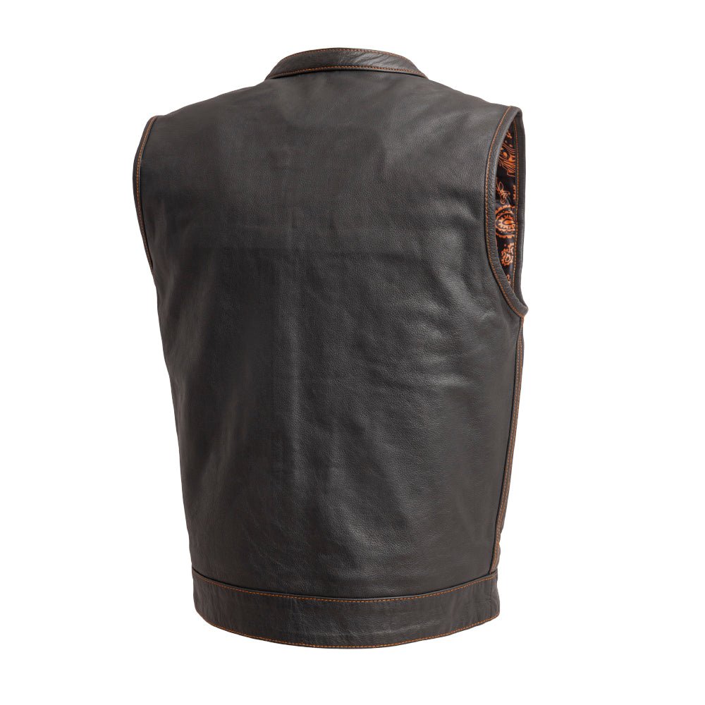 Tressivo-The Cut Men's Motorcycle Leather Vest, Multiple Color Options - Tressivo