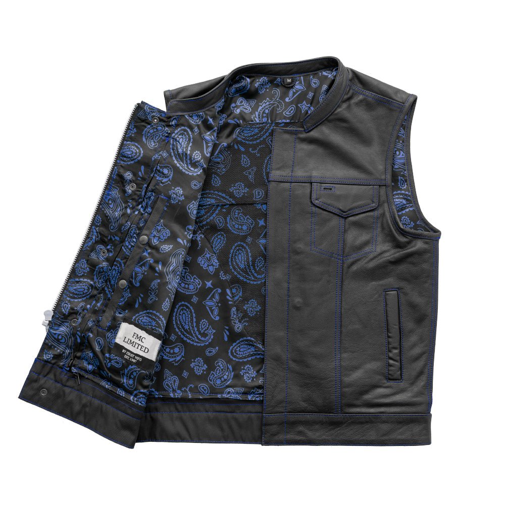 Tressivo-The Cut Men's Motorcycle Leather Vest, Multiple Color Options - Tressivo