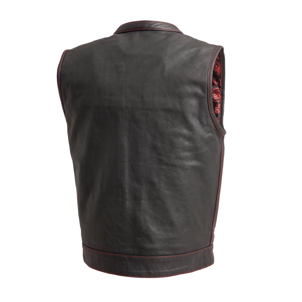 Tressivo-The Cut Men's Motorcycle Leather Vest, Multiple Color Options - Tressivo
