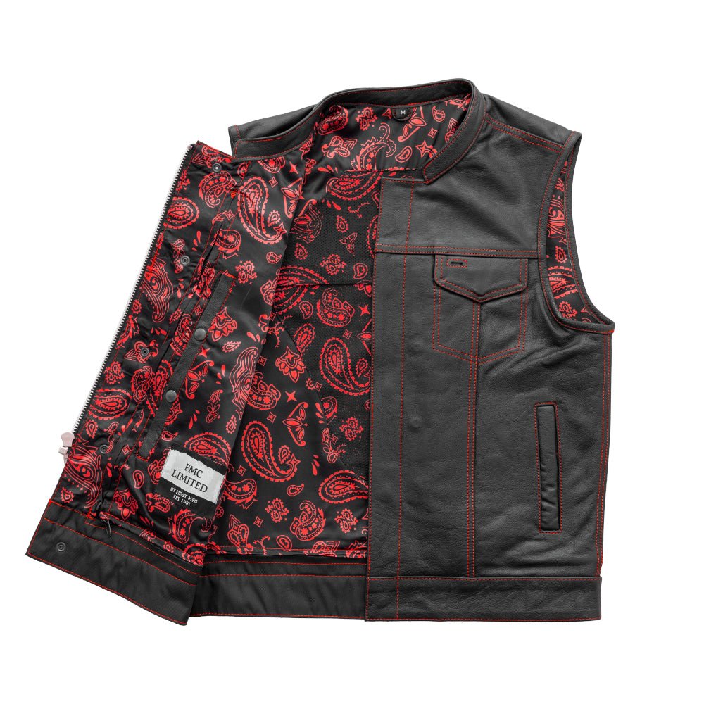Tressivo-The Cut Men's Motorcycle Leather Vest, Multiple Color Options - Tressivo
