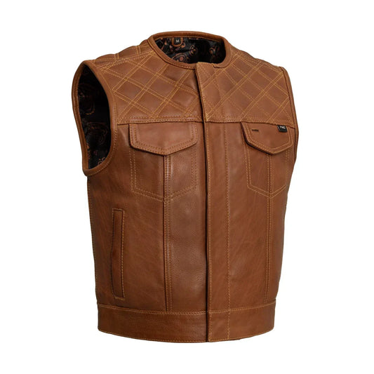 Tressivo-Timber Men's motorcycle leather vest (limited edition) - Tressivo