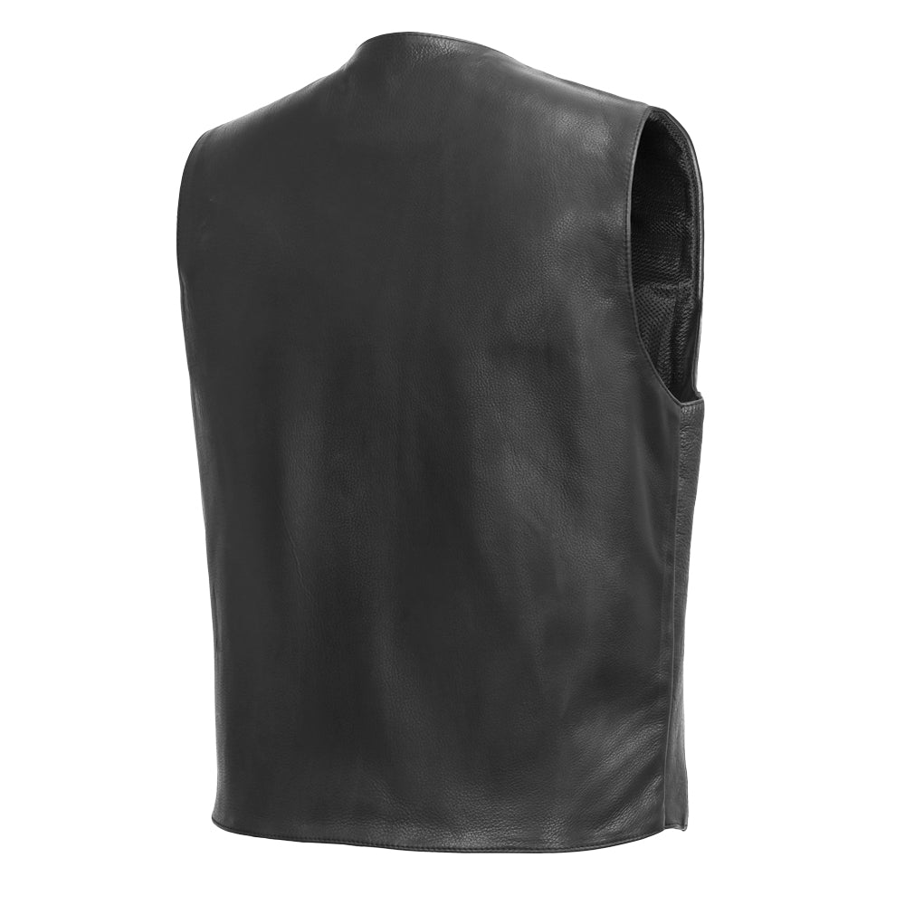 Tressivo-Tombstone Men's Motorcycle Western Style Leather Vest - Tressivo