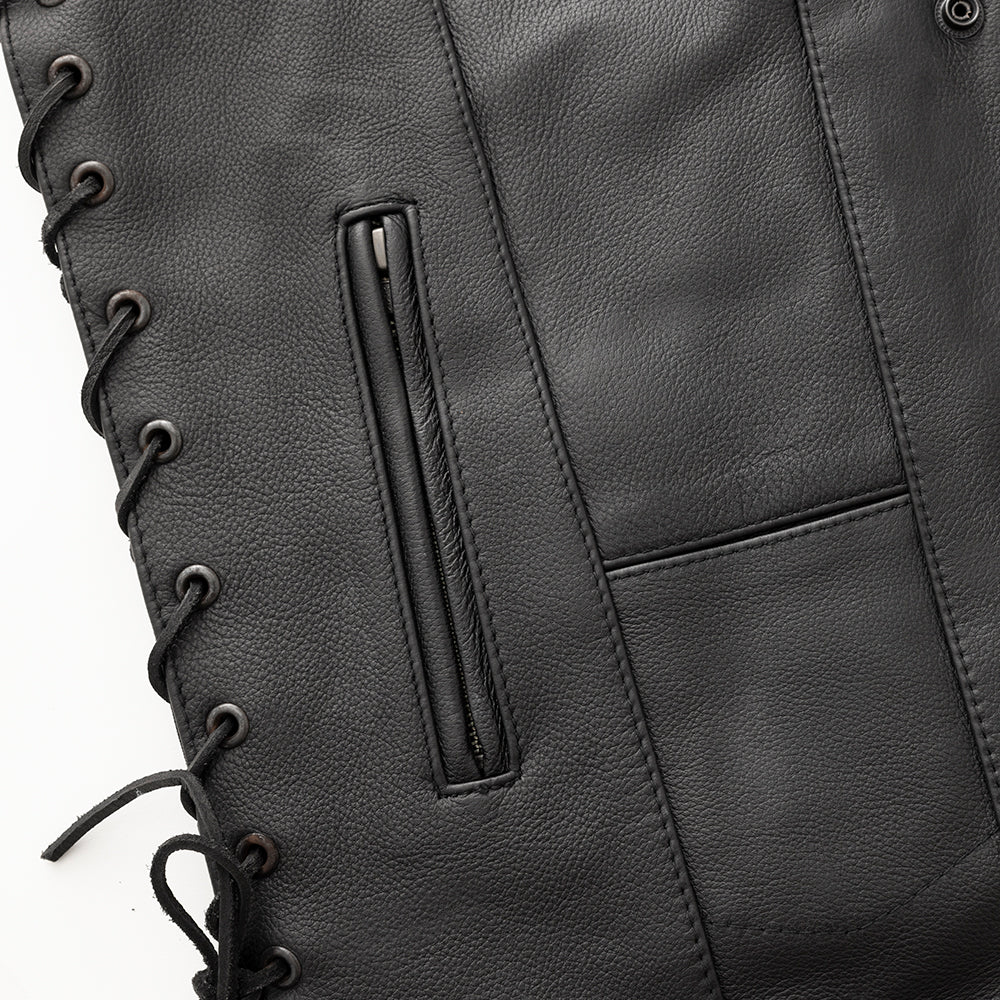 Tressivo-Top Biller Men's Motorcycle Western Style Leather Vest - Tressivo