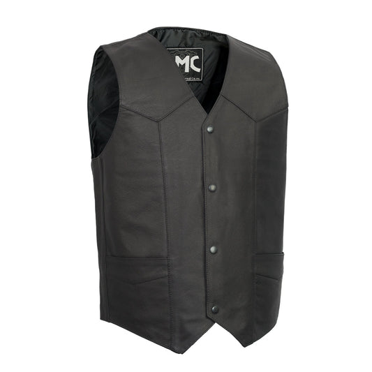 Top Shot Men's Motorcycle Western Style Leather Vest - Tressivo
