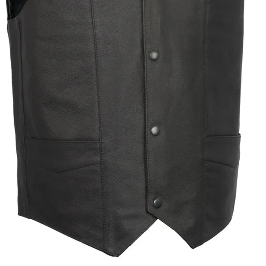 Top Shot Men's Motorcycle Western Style Leather Vest - Tressivo