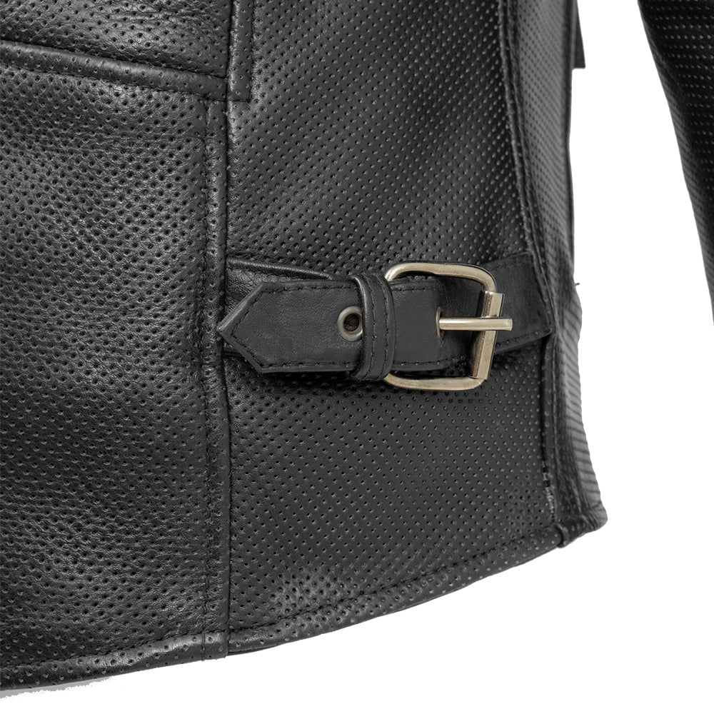 Tressivo-Turbine Men's Motorcycle Perforated Leather Jacket - Tressivo