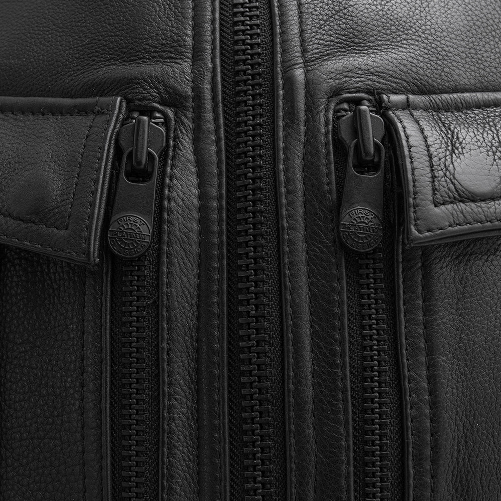 Tressivo-Unbeatable Men's Motorcycle Leather Vest - Tressivo