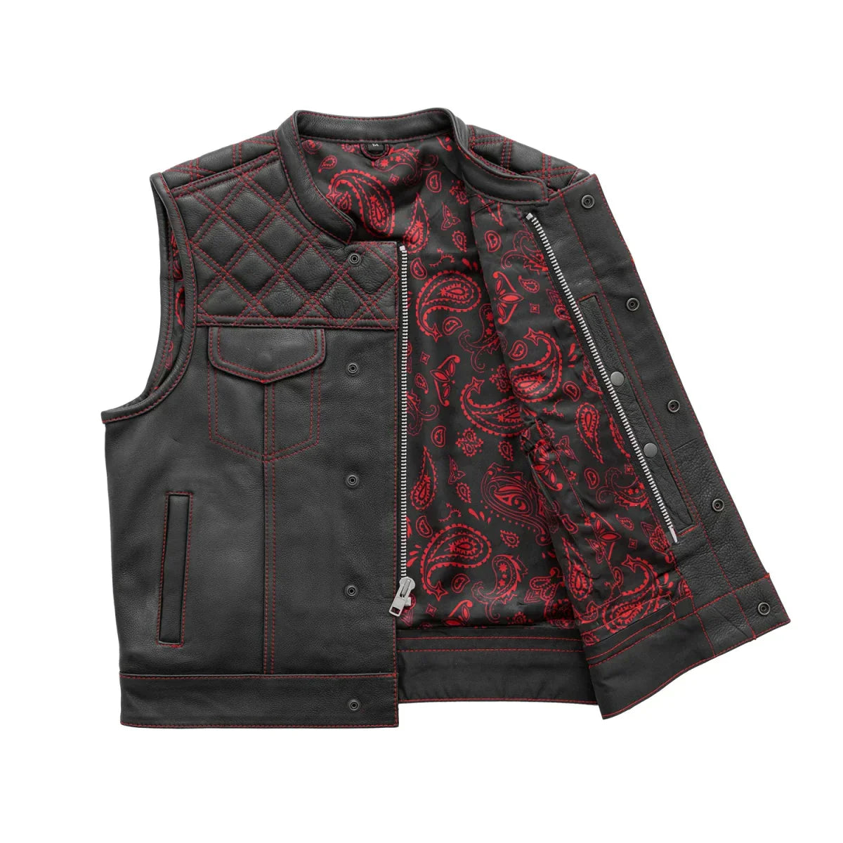 Tressivo-Upside Men's Club Style Leather Vest - Tressivo