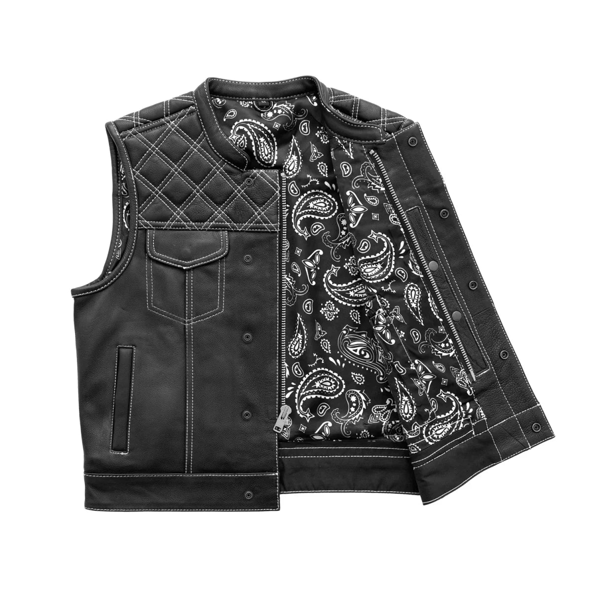 Tressivo-Upside Men's Club Style Leather Vest - Tressivo
