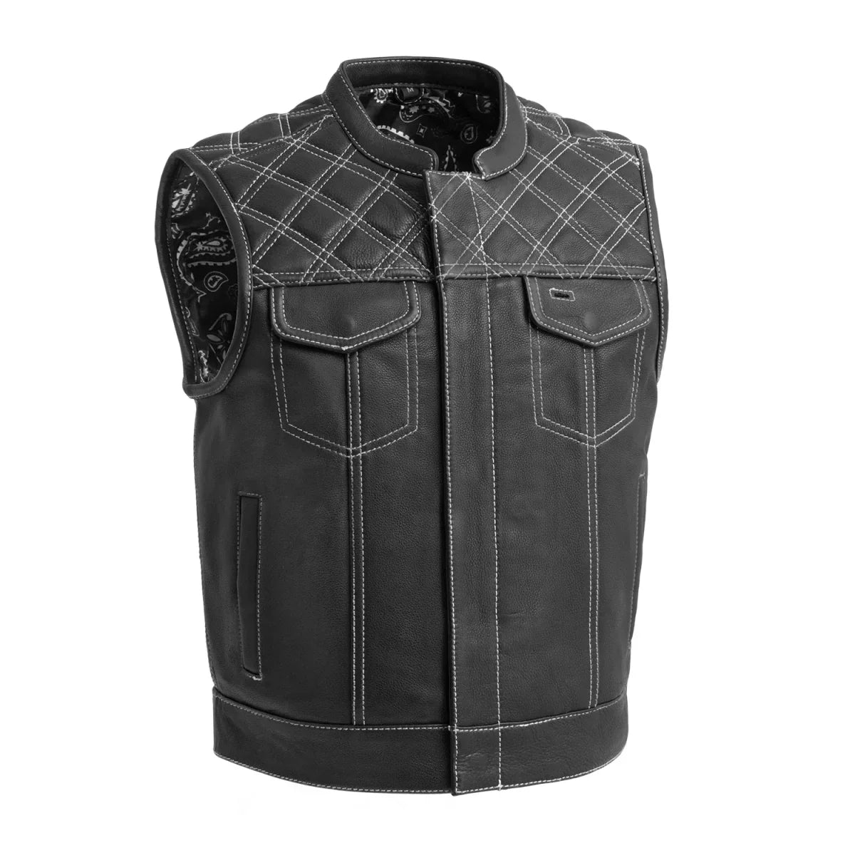 Tressivo-Upside Men's Club Style Leather Vest - Tressivo
